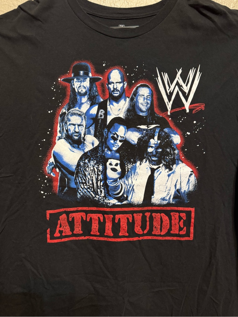 Ripple Junction WWE Attitude Graphic Tee - Black with Red and White Print